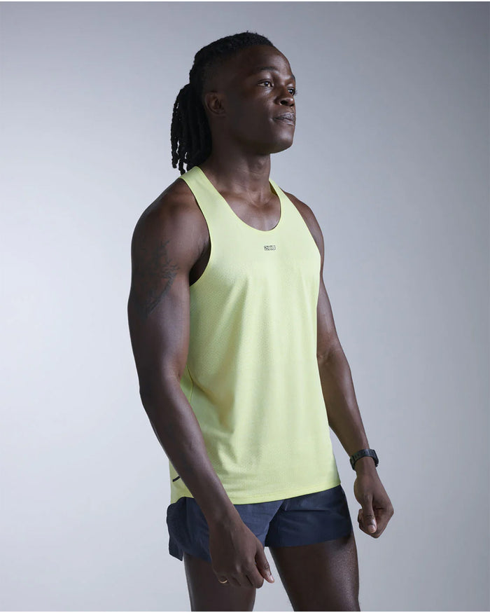 2XU Men's Light Speed Tech Singlet - Cool Matcha/Black Reflective