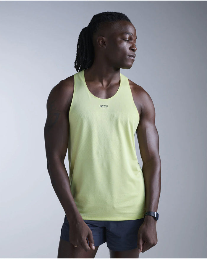 2XU Men's Light Speed Tech Singlet - Cool Matcha/Black Reflective