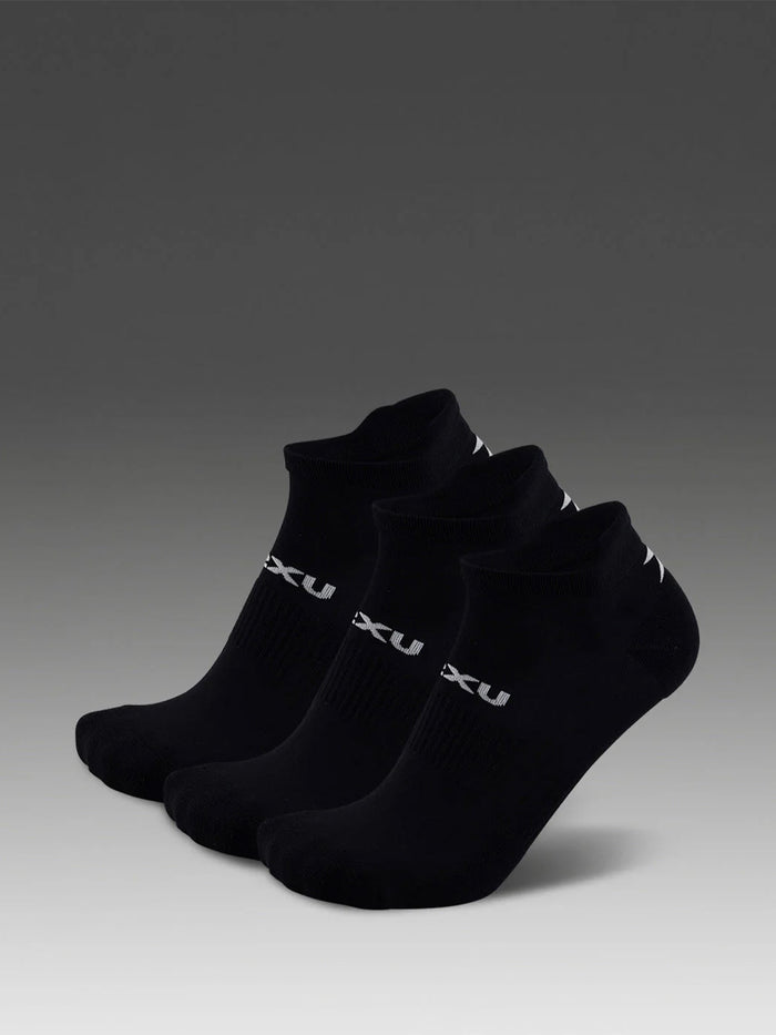 2XU Unisex's Ankle Sock 3 Pack - Black/White