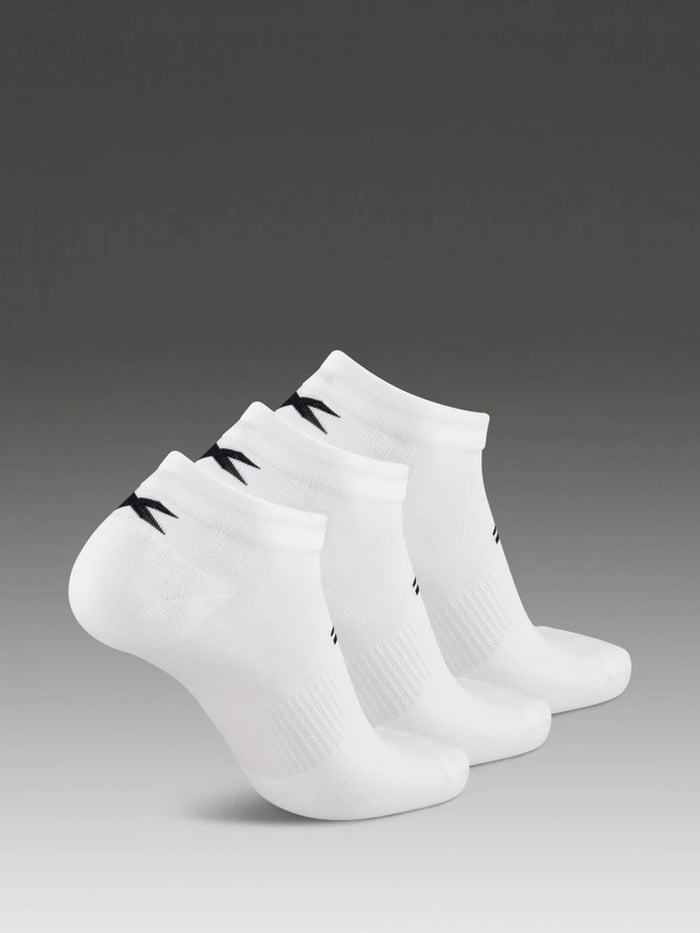 2XU Unisex's Ankle Sock 3 Pack - White/Black