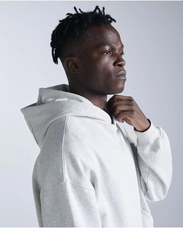 2XU Unisex's EZ Oversized Organic Cotton Hoodie - Grey Marle/Grey Marle