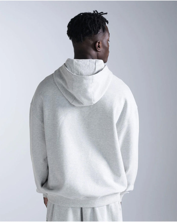 2XU Unisex's EZ Oversized Organic Cotton Hoodie - Grey Marle/Grey Marle