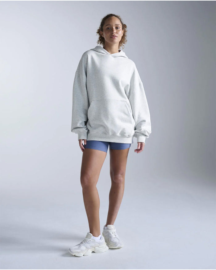 2XU Unisex's EZ Oversized Organic Cotton Hoodie - Grey Marle/Grey Marle