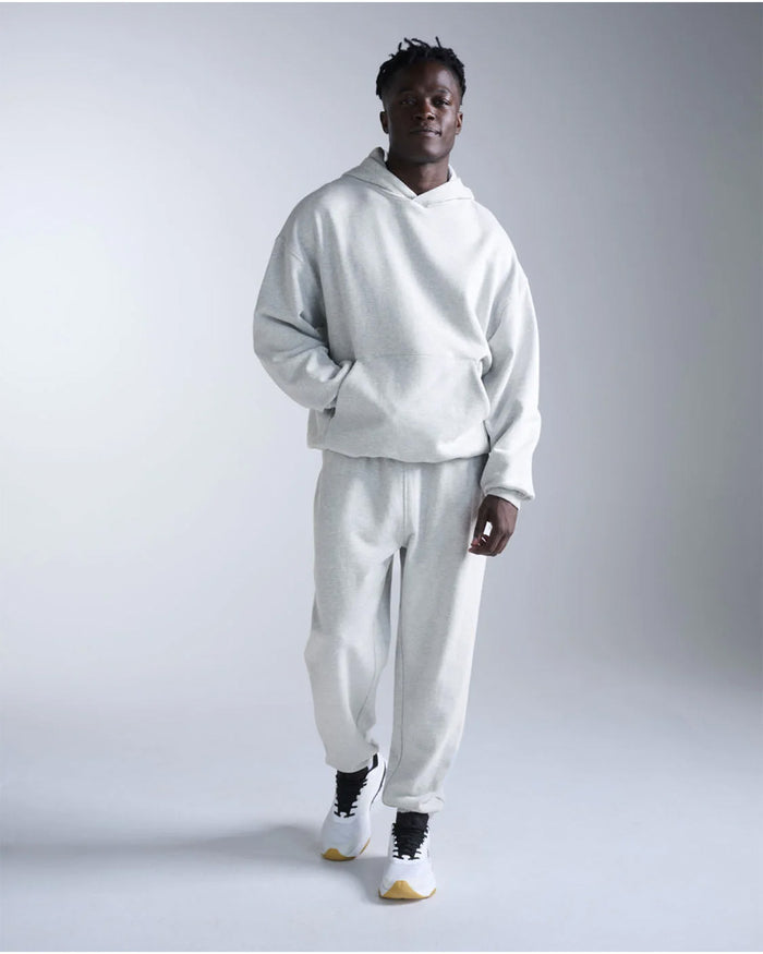 2XU Unisex's EZ Oversized Organic Cotton Hoodie - Grey Marle/Grey Marle