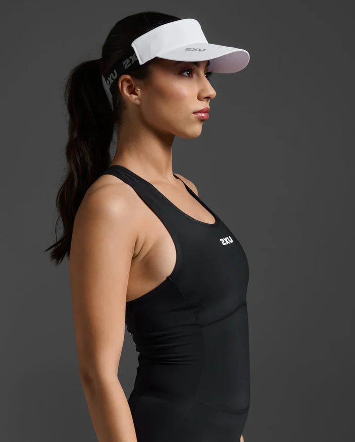 2XU Unisex's Performance Visor - White/White