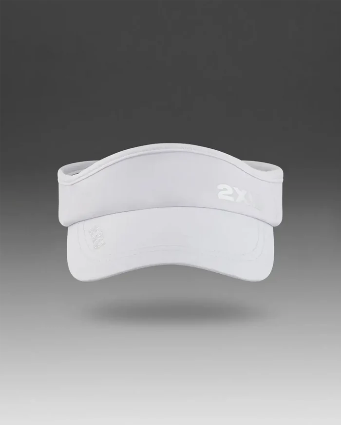 2XU Unisex's Run Visor - White/White