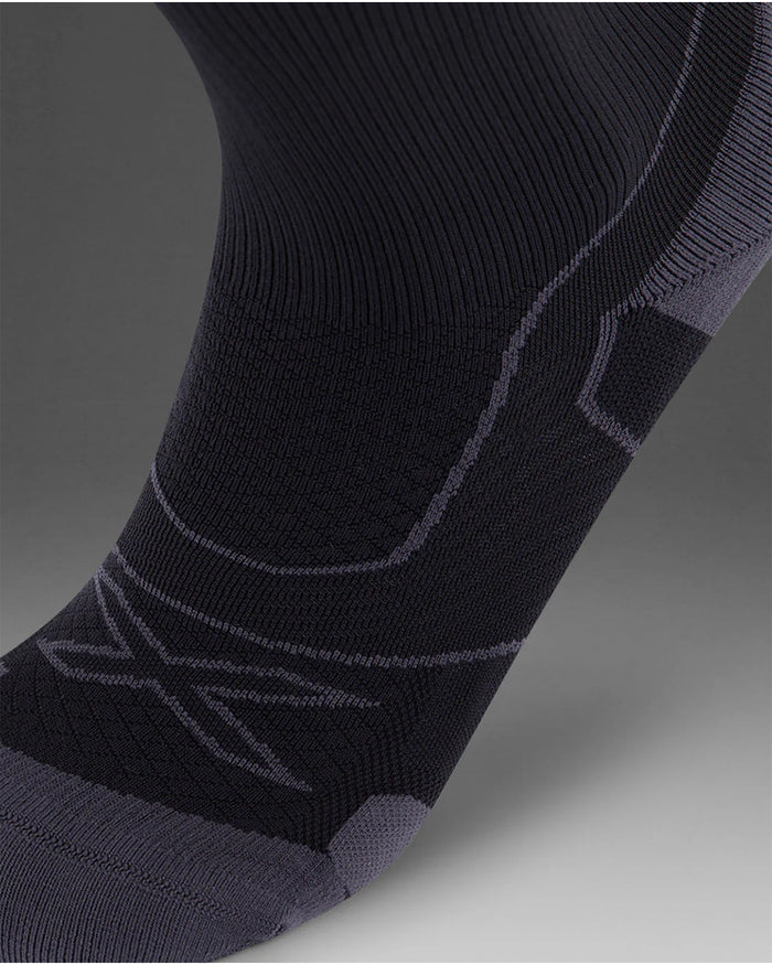 2XU Unisex's Vector Cushion Crew Socks - Black/Titanium