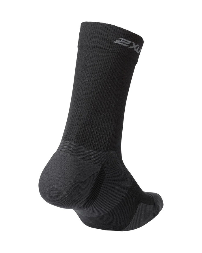 2XU Unisex's Vector Cushion Crew Socks - Black/Titanium