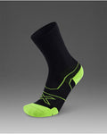 2XU Unisex's Vector Cushion Crew Socks - Black/Volt