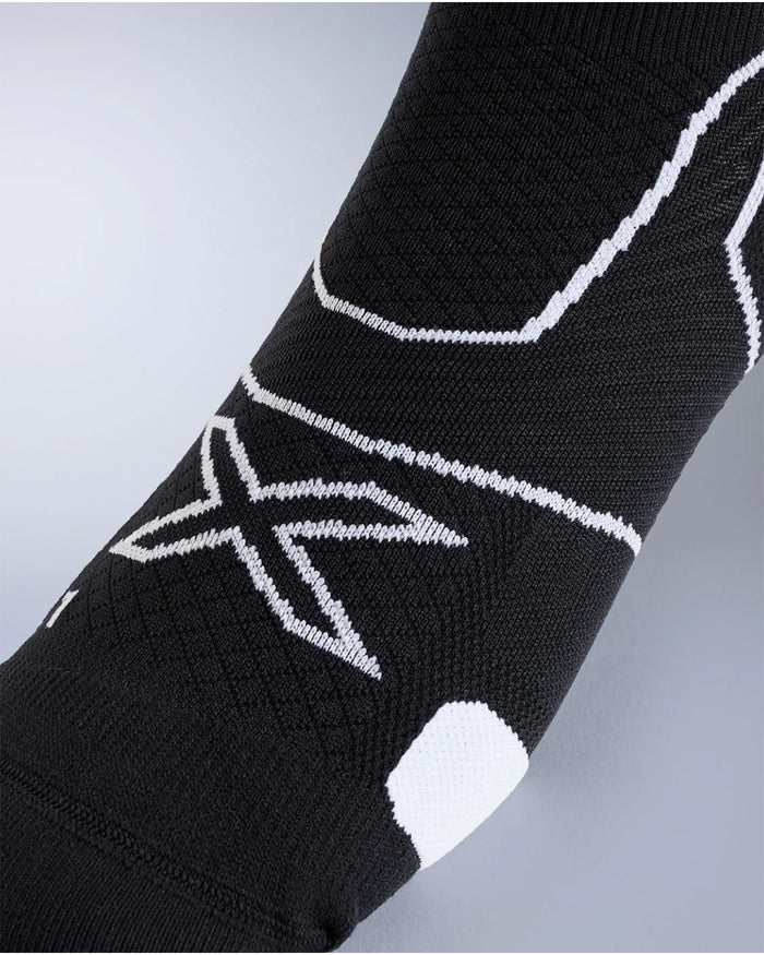 2XU Unisex's Vector Cushion Crew Socks - Black/White