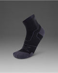 2XU Unisex's Vectr Cushion 1/4 Crew Compression Socks - Black/Titanium