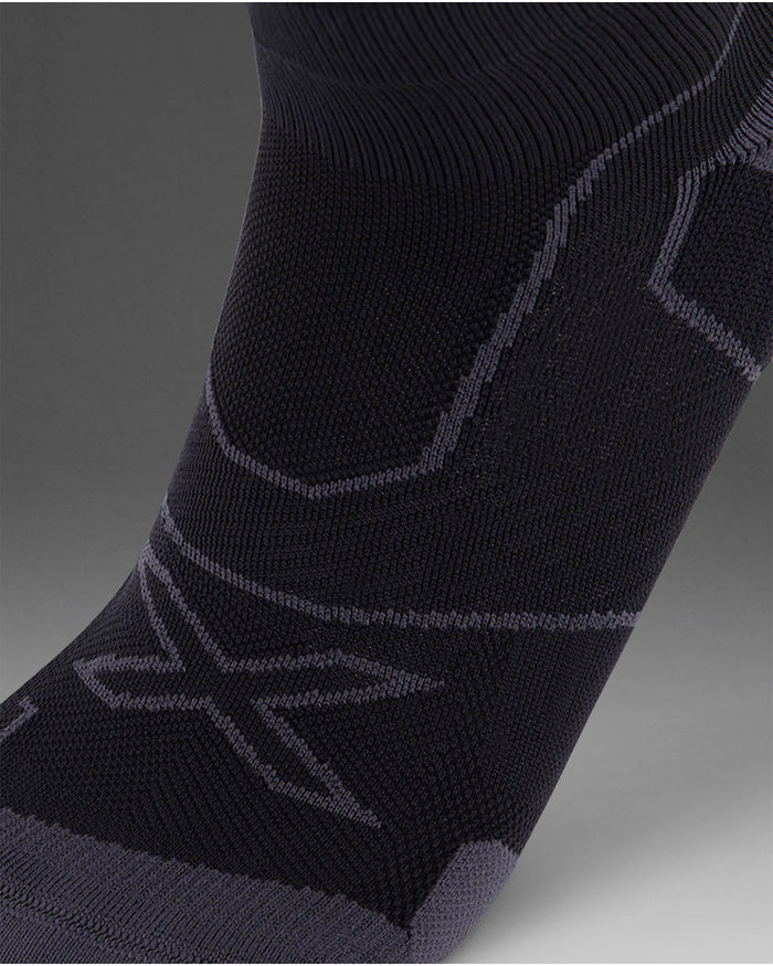 2XU Unisex's Vectr Cushion 1/4 Crew Compression Socks - Black/Titanium