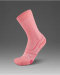 2XU Unisex's Vectr Cushion Crew Socks - Pink Glow/White
