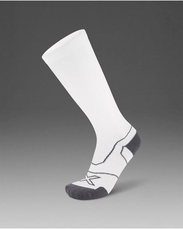 2XU Unisex's Vectr Cushion Full Length Socks - White/Grey