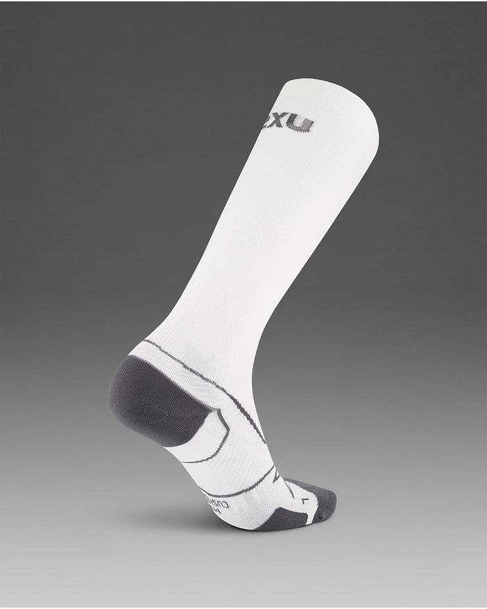 2XU Unisex's Vectr Cushion Full Length Socks - White/Grey