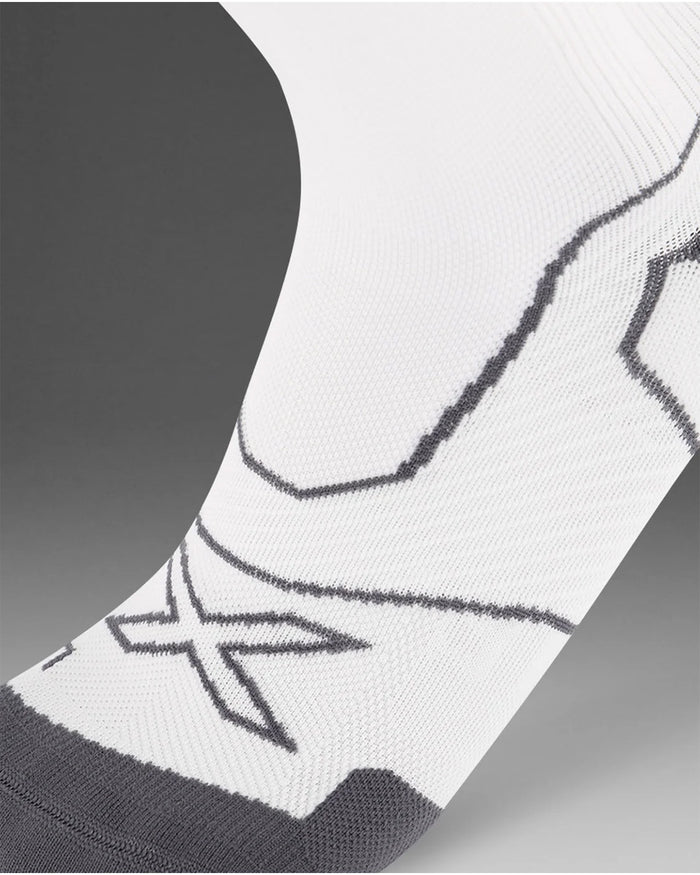 2XU Unisex's Vectr Cushion Full Length Socks - White/Grey