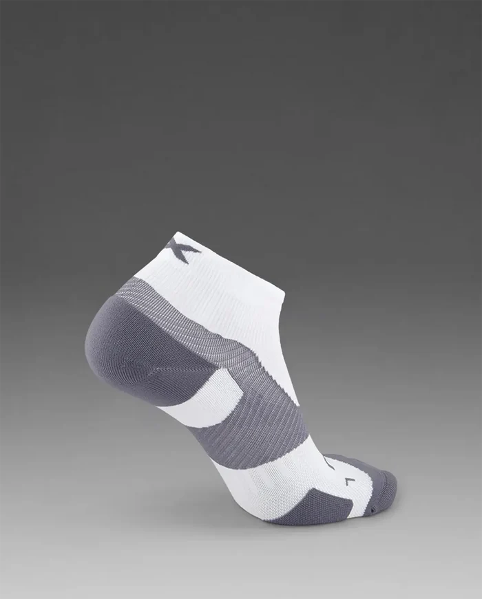 2XU Unisex's Vectr Light Cushion 1/4 Crew - White/Grey