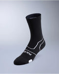 2XU Unisex's Vectr Light Cushion Crew Socks - Black/White