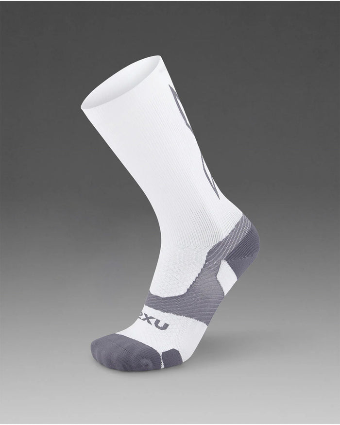2XU Unisex's Vectr Light Cushion Crew Socks - White/Grey