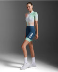 2XU Women's Aero Hex Sleeved Trisuit - Jelly Mint/Majol