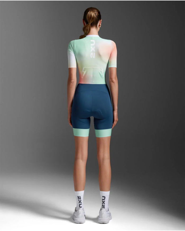 2XU Women's Aero Hex Sleeved Trisuit - Jelly Mint/Majol