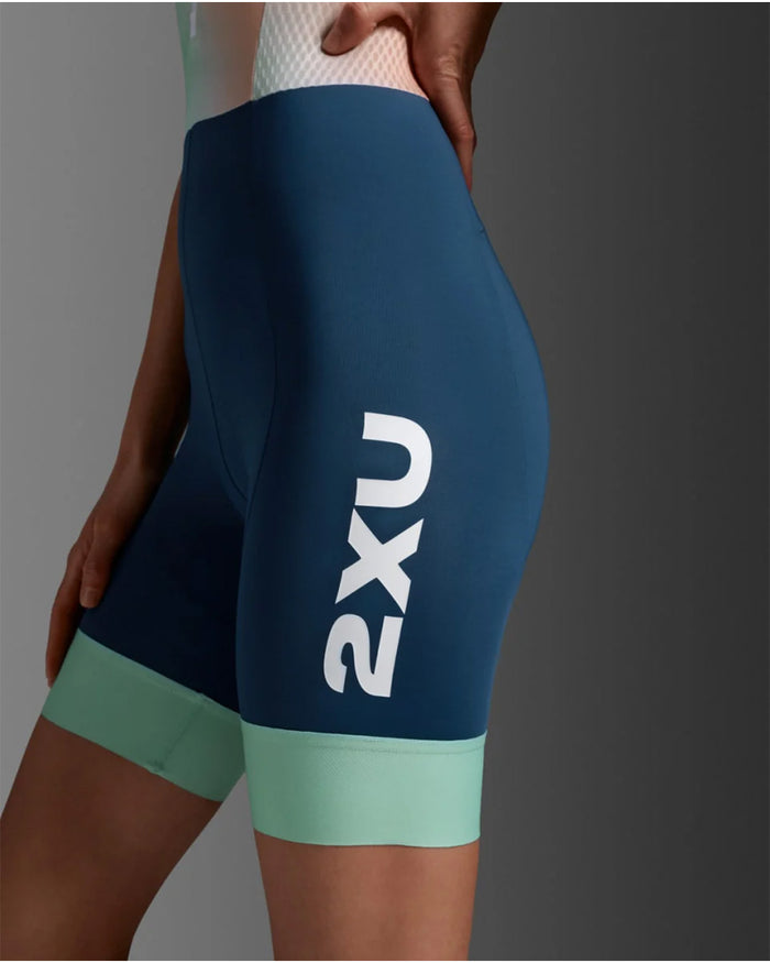 2XU Women's Aero Hex Sleeved Trisuit - Jelly Mint/Majol