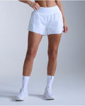 2XU Women's Aero Hi-Rise 2in1 3inch Shorts - White/Silver Reflective