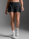 2XU Women's Aero Hi-Rise2-in-1 3Inch Shorts - Black/Silver Reflective