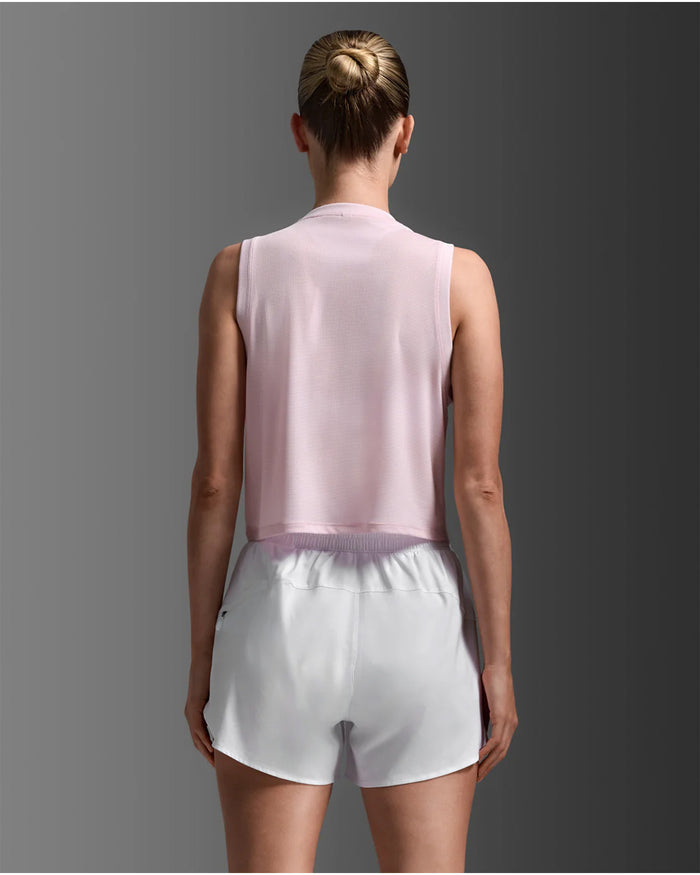 2XU Women's Aero Mesh Crop Tank - Pink Frost/Pink Reflective