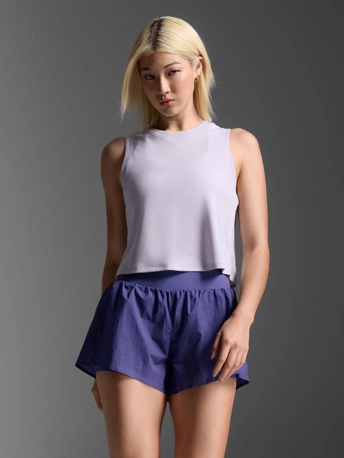 2XU Women's Aero Mesh Crop Tank - Virtual Violet/Violet Reflective