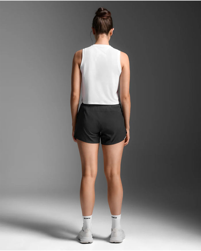2XU Women's Aero Mesh Crop Tank - White/Silver Reflective