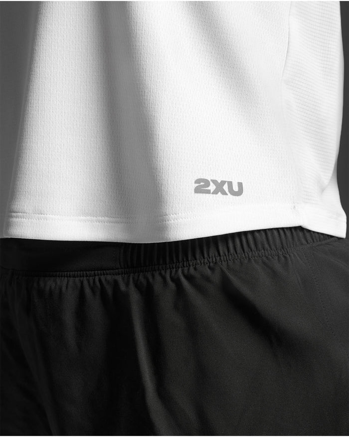 2XU Women's Aero Mesh Crop Tank - White/Silver Reflective