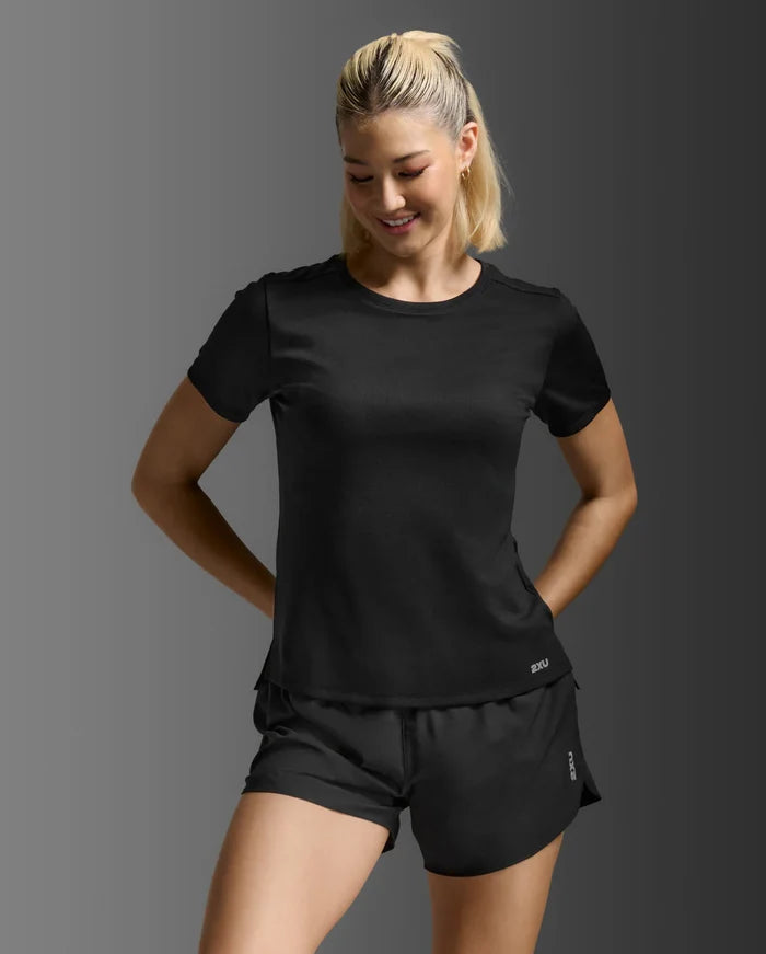 2XU Women's Aero Mesh Tee - Black/Silver Reflective