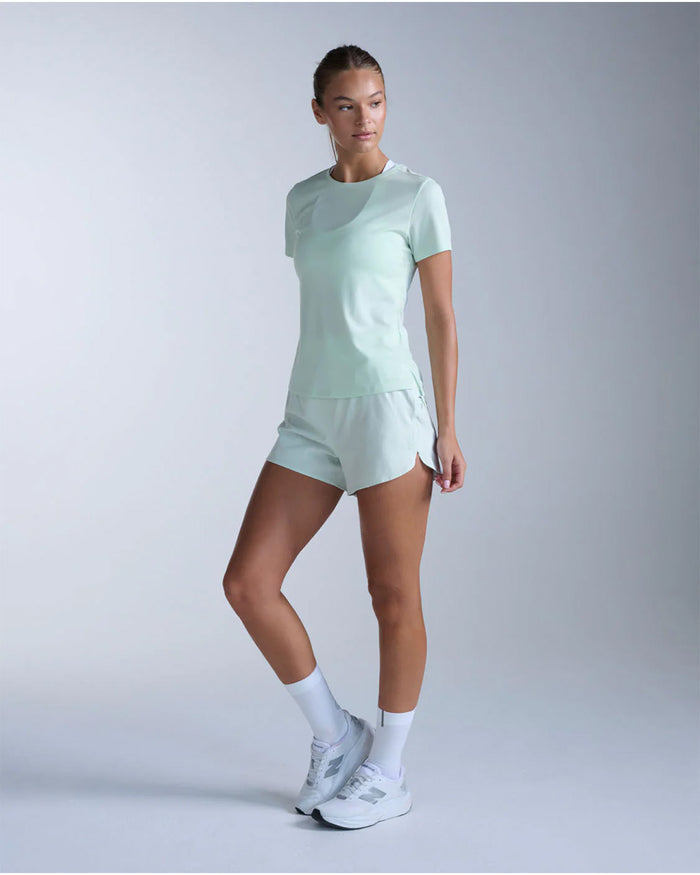 2XU Women's Aero Mesh Tee - Mint Dust/Mint Reflective