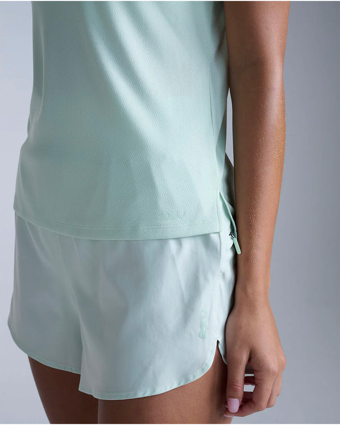 2XU Women's Aero Mesh Tee - Mint Dust/Mint Reflective