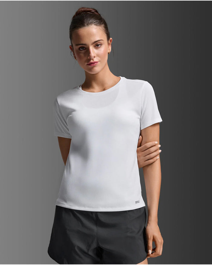 2XU Women's Aero Mesh Tee - White/Silver Reflective