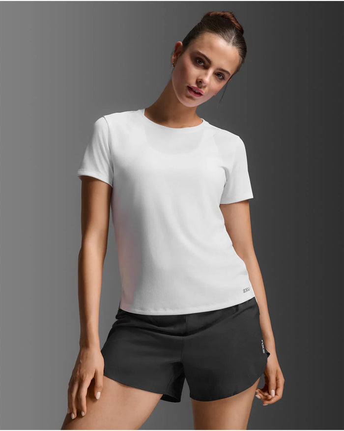 2XU Women's Aero Mesh Tee - White/Silver Reflective
