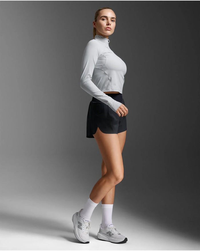 2XU Women's Aero Waffle 1/2 Zip - Harbor Mist/Silver Reflective