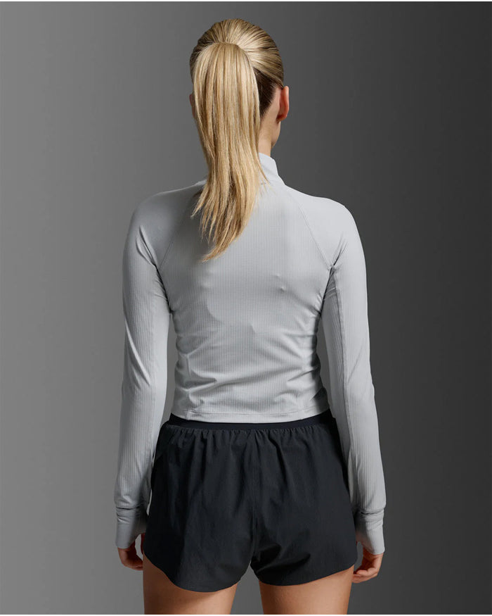 2XU Women's Aero Waffle 1/2 Zip - Harbor Mist/Silver Reflective