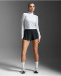 2XU Women's Aero Waffle 1/2 Zip - White/White Reflective