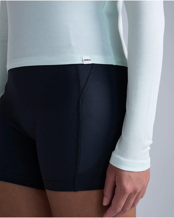 2XU Women's Fluid Modal Ribbed Long Sleeve - Mint Dust/White
