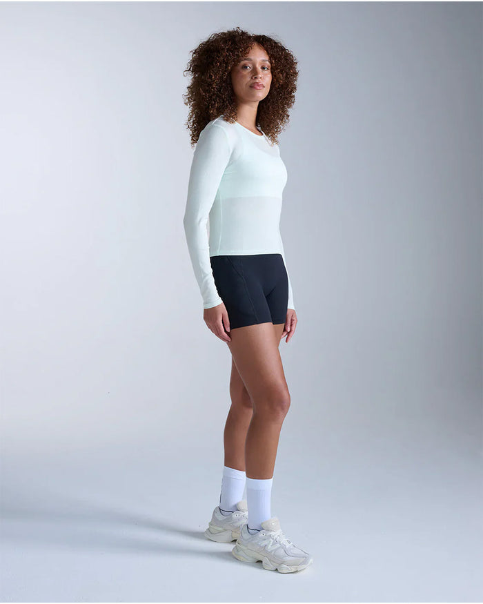 2XU Women's Fluid Modal Ribbed Long Sleeve - Mint Dust/White