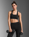 2XU Women's Form Racerback Medium Impact Bra - Black/Black