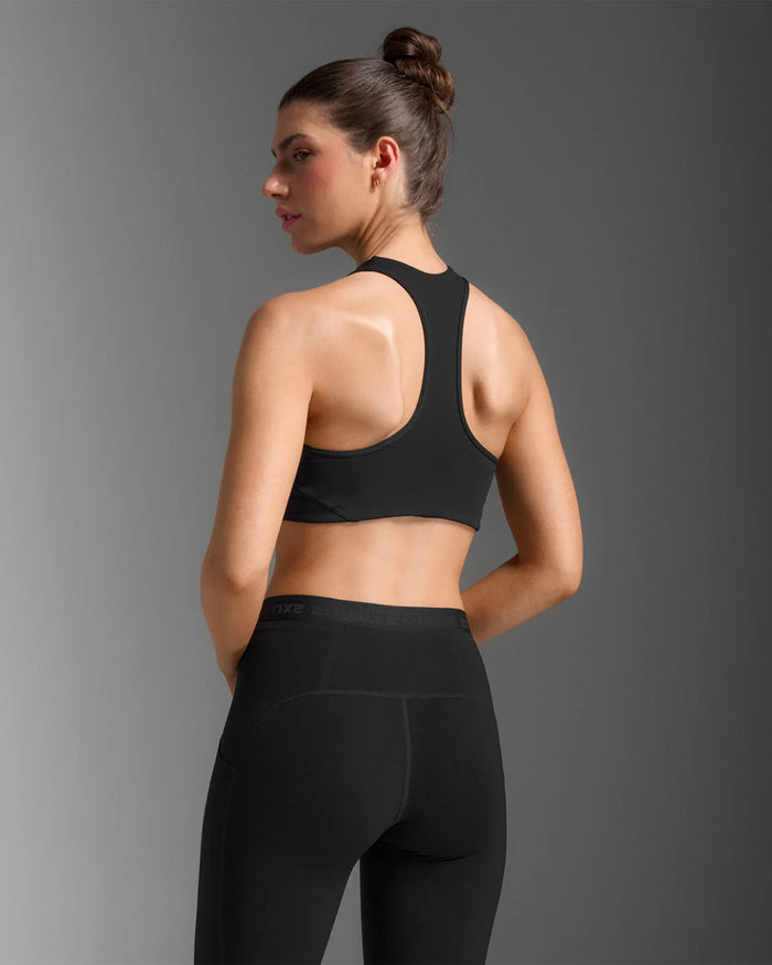 2XU Women's Form Racerback Medium Impact Bra - Black/Black