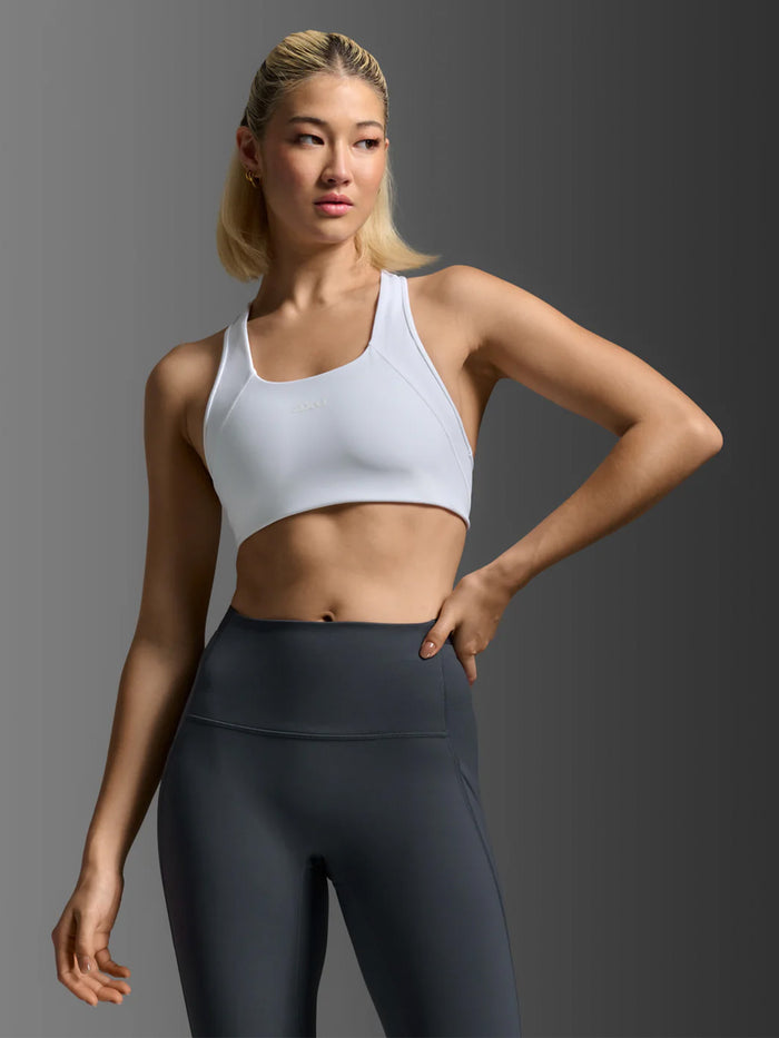2XU Women's Form Racerback Medium Impact Bra - White/White