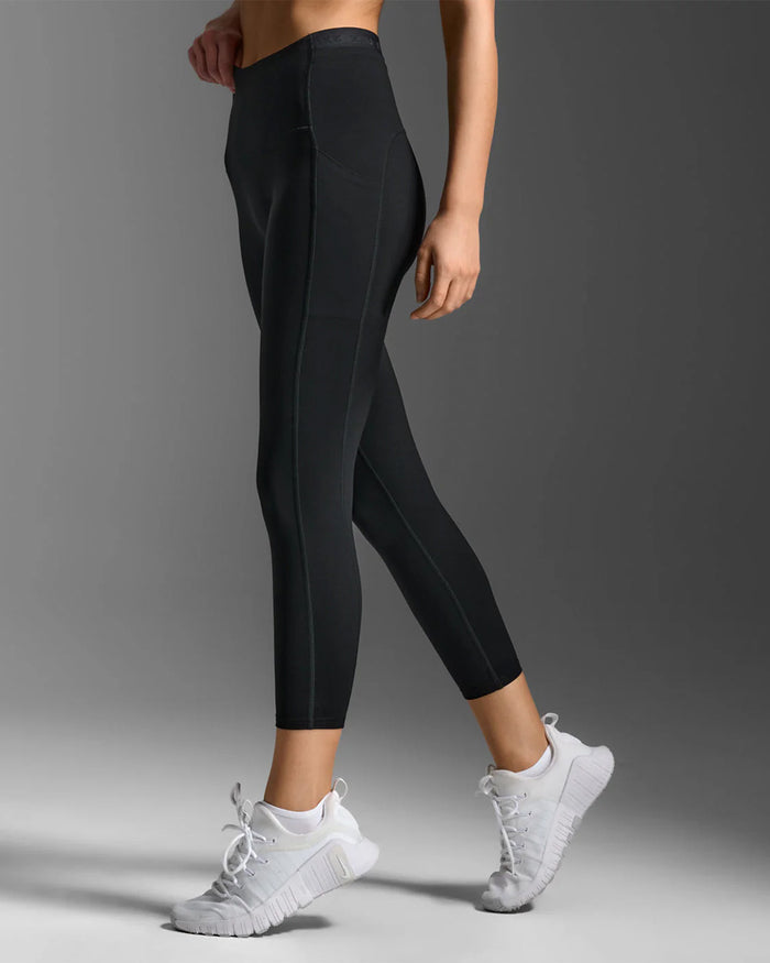 2XU Women's Form Stash Hi-Rise Compression 7/8 Tights - BLK/BL1