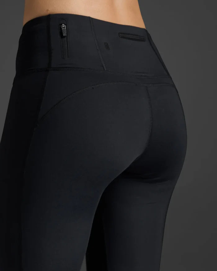2XU Women's Light Speed Compression Mid-Rise Tights - Black/ Black Reflective
