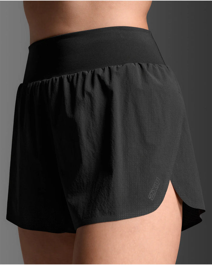 2XU Women's Light Speed Hi-Rise 3inch Shorts - Black/Black Reflective