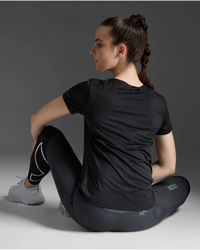 2XU Women's Light Speed Tech Tee - Black/Black Reflective
