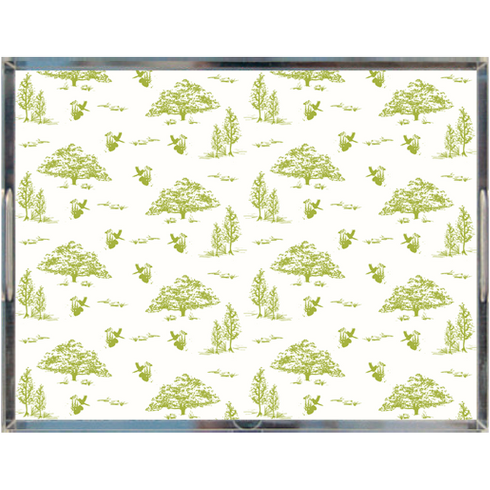 Acrylic Tray - Green Toile